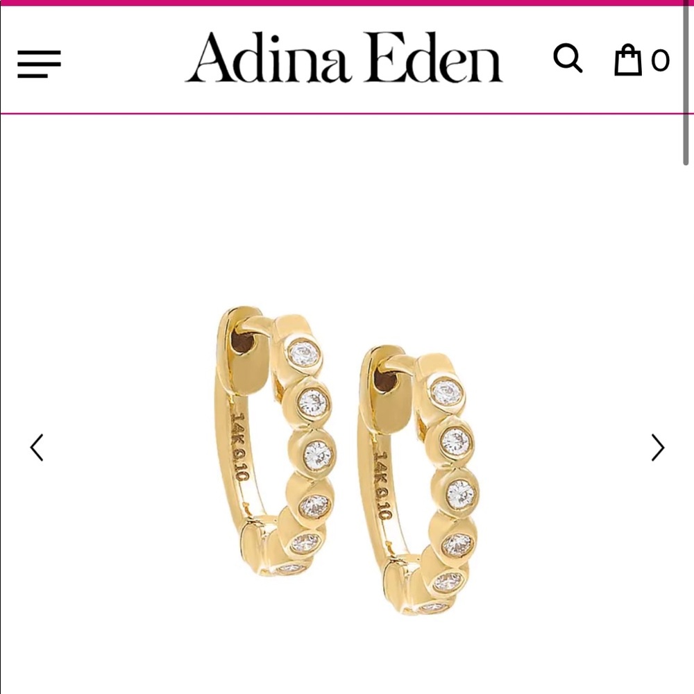 diamond mini bezel huggie earrings